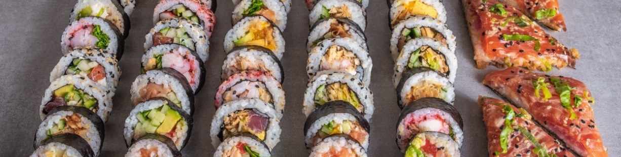 Rangées de sushis